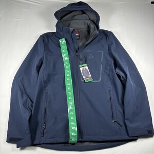 Gerry Men Softshell Jacket XL Blue Hooded Wind Water Resistant Outdoor